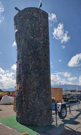 Rock wall dimensions 30'L x 10'W x 25'H